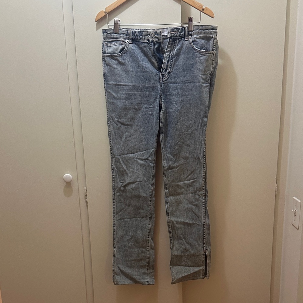 Something Navy Split Hem Blue Jeans